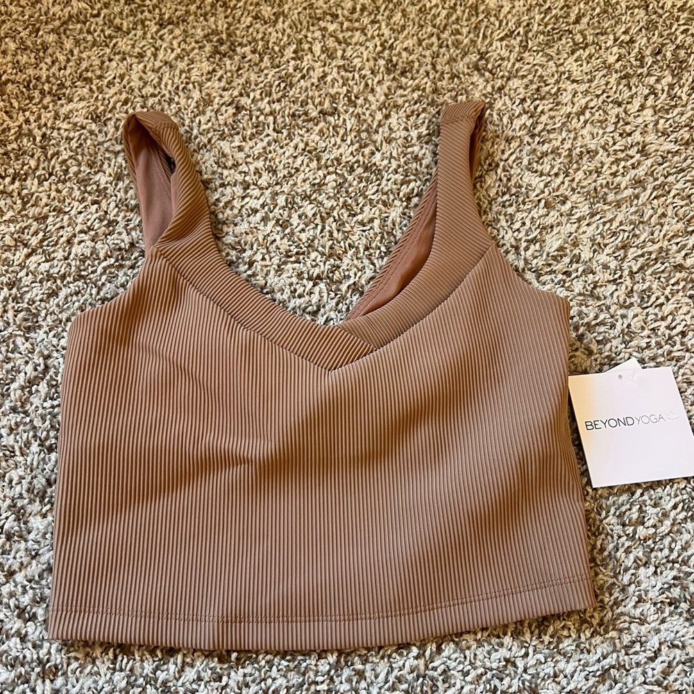 Beyond Yoga Women's Brown Ribbed Tank Top